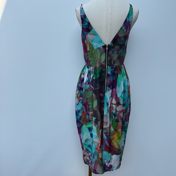 Kelli & Talulah Deep Front/Back V-Neck Silk Multicolor Sleeveless Dress Size M - Picture 6 of 16